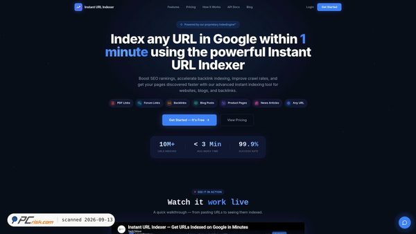 instanturlindexer.com screenshot