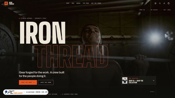 ironthreadapparel.com screenshot