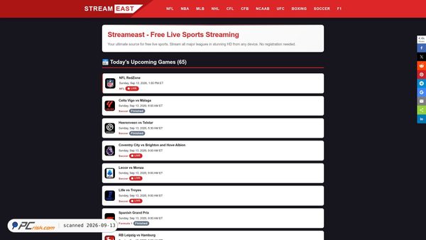 istreameast.cx screenshot