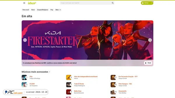 letras.mus.br screenshot