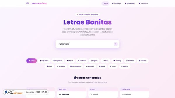 letrasbonitases.com screenshot