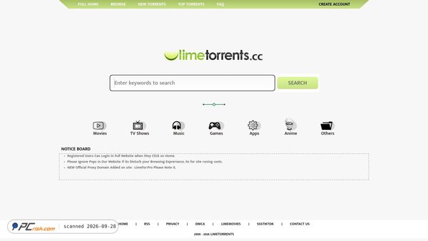 limetorrents.cc screenshot