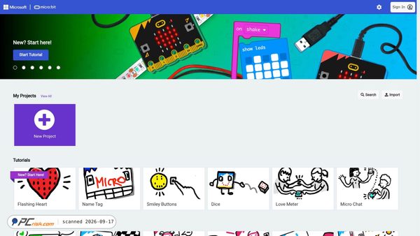 makecode.microbit.org screenshot