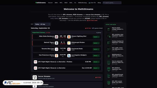 methstreams.st screenshot