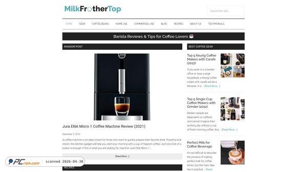 milkfrothertop.com screenshot
