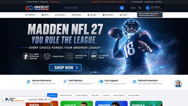 mmoexp.com screenshot