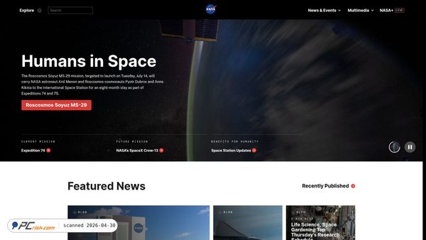 nasa.gov screenshot
