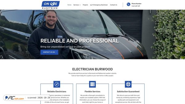 onqueelectrics.com.au screenshot