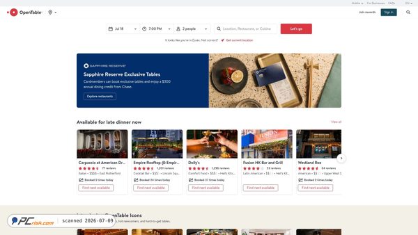 opentable.com screenshot