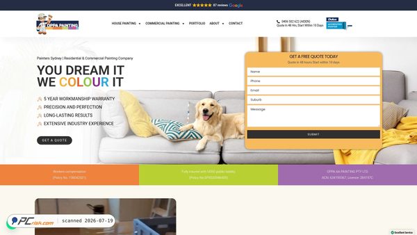 oppapainting.com.au screenshot