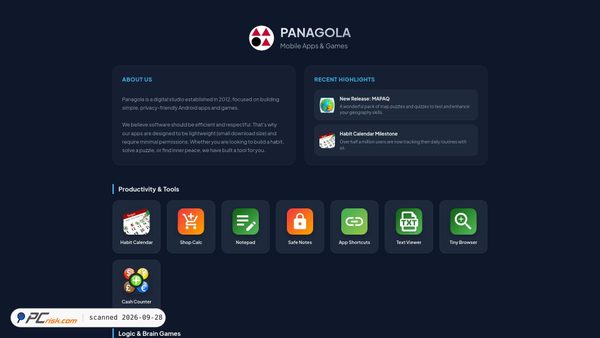 panagola.in screenshot