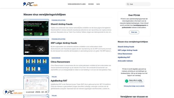 pcrisk.nl screenshot