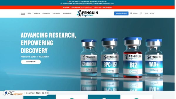 penguinpeptides.com screenshot