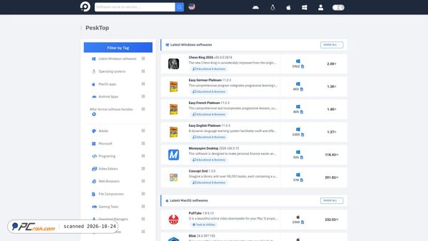 pesktop.com screenshot