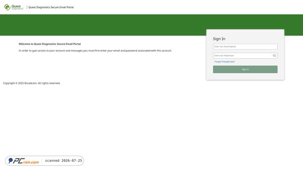 pgp-questdiagnostics.secure-email.symanteccloud.com screenshot
