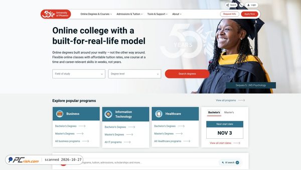 phoenix.edu screenshot