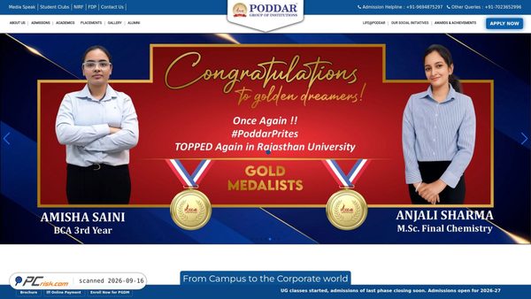 poddarinstitute.org screenshot