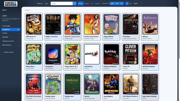 ported2browser.com screenshot