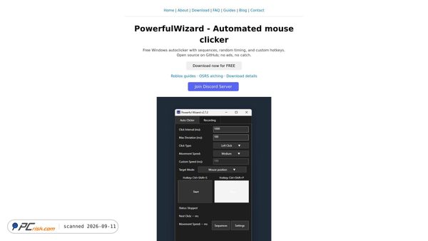 powerfulwizard.org screenshot