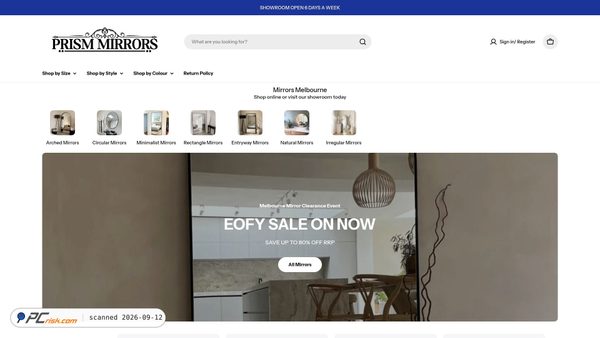 prismmirrors.com.au screenshot
