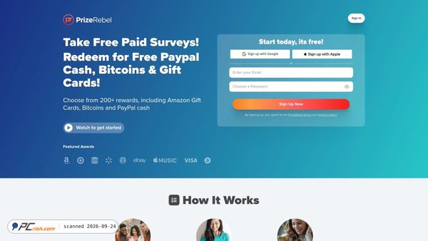 prizerebel.com screenshot