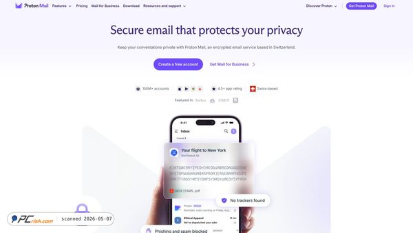 protonmail.com screenshot