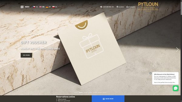 pytlouncityboutiquehotel.cz screenshot