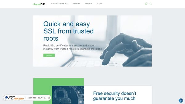 rapidssl.com screenshot