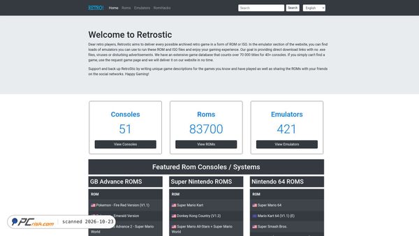 retrostic.com screenshot