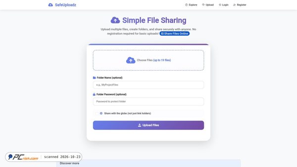 safeuploadz.com screenshot