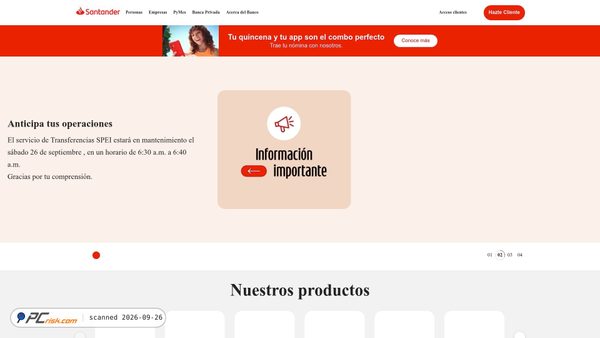 santander.com.mx screenshot