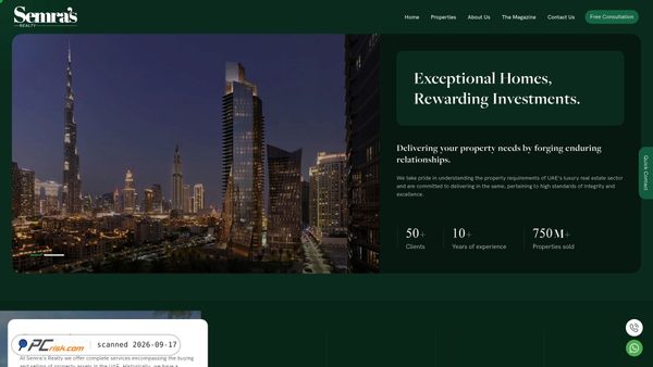 semrasrealty.com screenshot