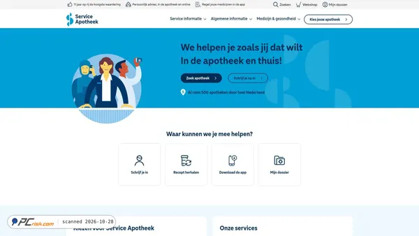 serviceapotheek.nl screenshot
