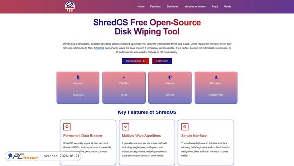 shredos.org screenshot
