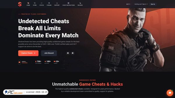 shxdowcheats.net screenshot