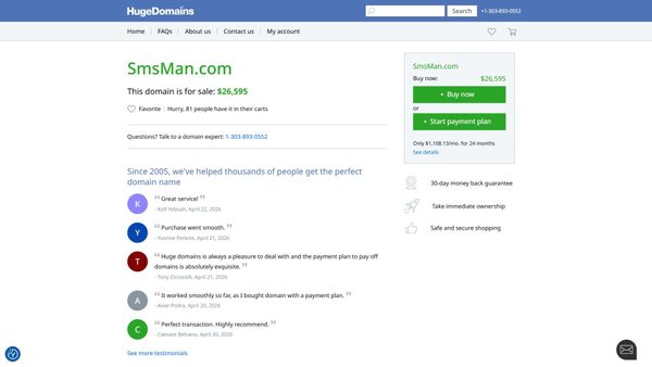 smsman.com screenshot