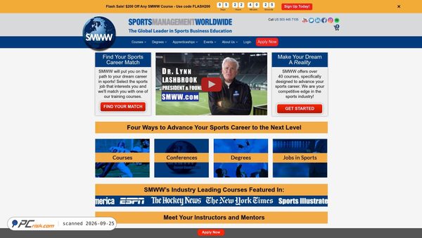 sportsmanagementworldwide.com screenshot