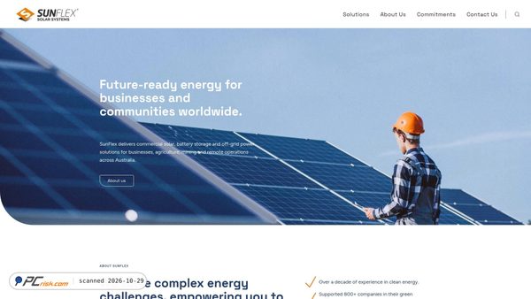 sunflexsolarsystems.com.au screenshot