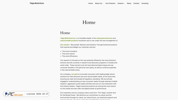 taigabioactives.com screenshot