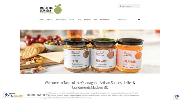 tasteoftheokanagan.com screenshot