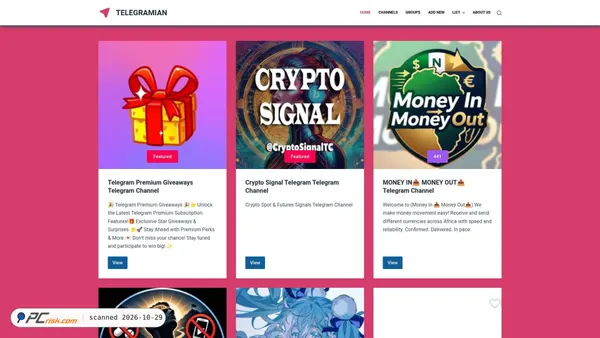 telegramian.com screenshot