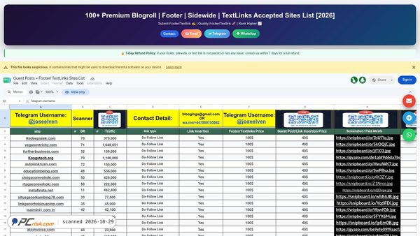 textlinksiteslist.com screenshot