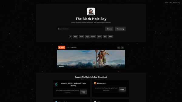 theblackholebay.lol screenshot