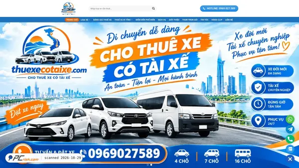 thuexecotaixe.com screenshot