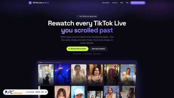tiktoklivearchive.com screenshot