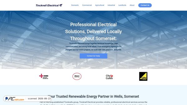 tincknellelectrical.com screenshot