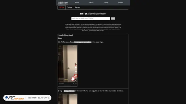 tk2dl.com screenshot