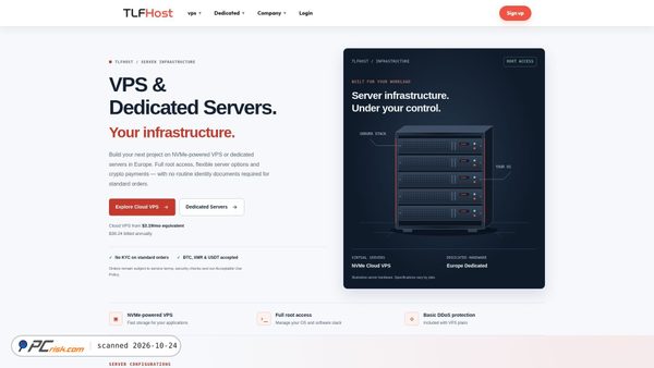 tlfhost.com screenshot