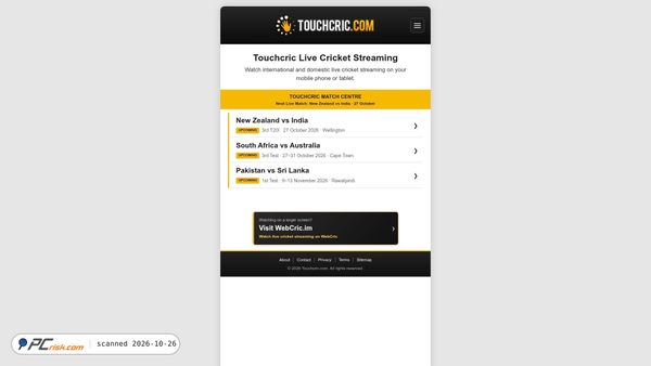 touchcric.com screenshot