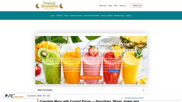 tropicalsmoothiecafemenu.us screenshot